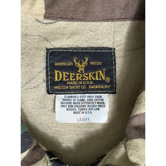 Deerskin Camo Jacket Men's Large 100% Cotton Pockets Hunting Outdoor Made in USA - Picture 3 of 6
